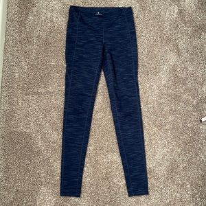 Athleta High Rise Blue Heather Jacquard Chaturanga Leggings Small Tall (ST)
